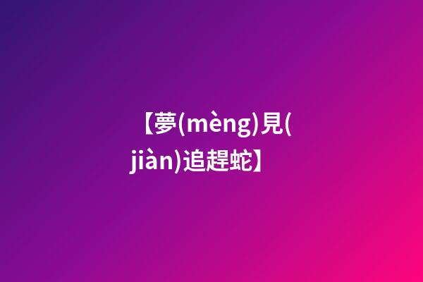 【夢(mèng)見(jiàn)追趕蛇】