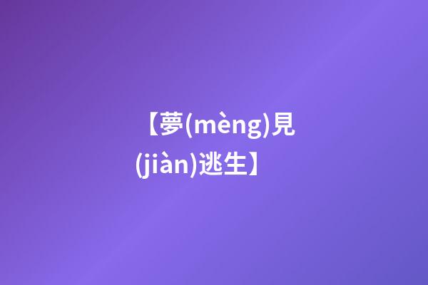 【夢(mèng)見(jiàn)逃生】