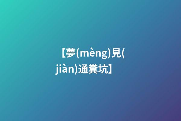 【夢(mèng)見(jiàn)通糞坑】