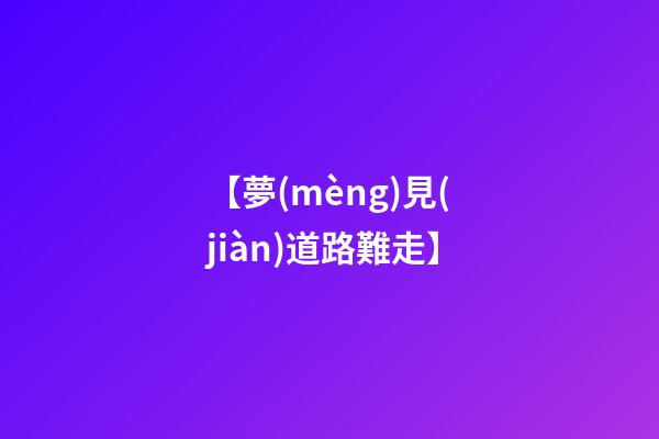 【夢(mèng)見(jiàn)道路難走】