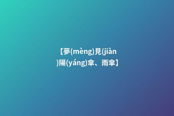 【夢(mèng)見(jiàn)陽(yáng)傘、雨傘】