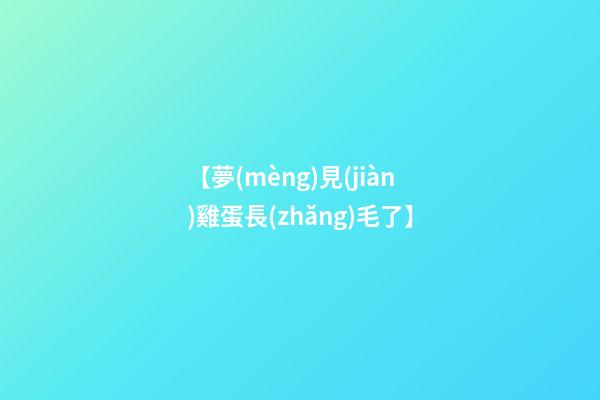 【夢(mèng)見(jiàn)雞蛋長(zhǎng)毛了】