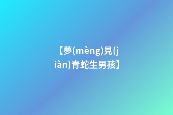 【夢(mèng)見(jiàn)青蛇生男孩】