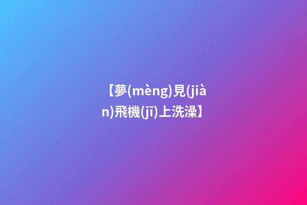 【夢(mèng)見(jiàn)飛機(jī)上洗澡】