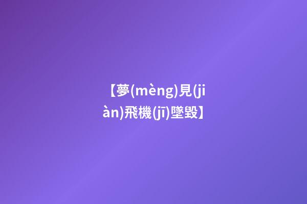 【夢(mèng)見(jiàn)飛機(jī)墜毀】