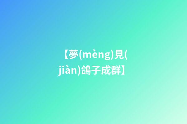 【夢(mèng)見(jiàn)鴿子成群】