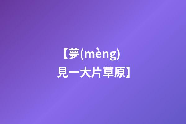 【夢(mèng)見一大片草原】
