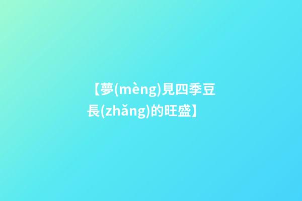 【夢(mèng)見四季豆長(zhǎng)的旺盛】