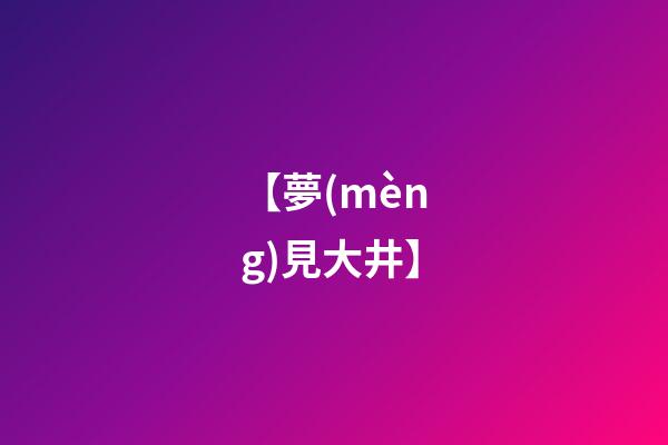 【夢(mèng)見大井】