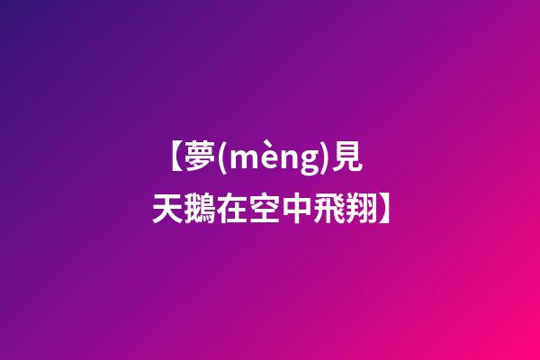 【夢(mèng)見天鵝在空中飛翔】