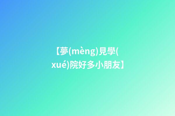 【夢(mèng)見學(xué)院好多小朋友】