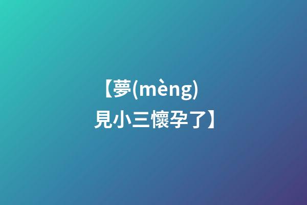 【夢(mèng)見小三懷孕了】