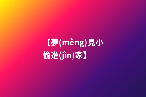 【夢(mèng)見小偷進(jìn)家】