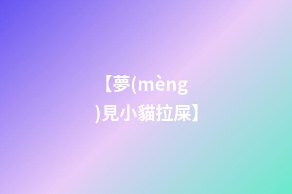 【夢(mèng)見小貓拉屎】