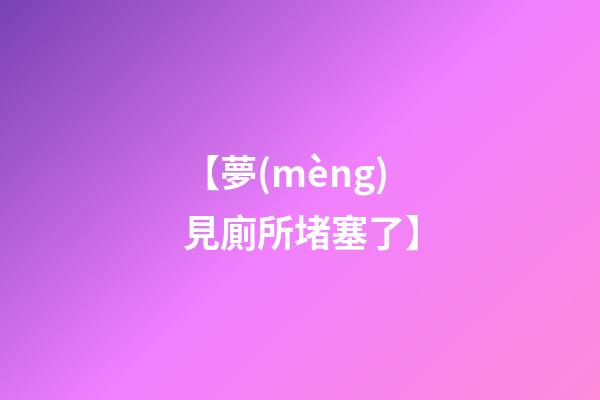【夢(mèng)見廁所堵塞了】