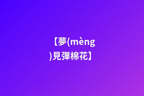 【夢(mèng)見彈棉花】