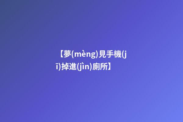 【夢(mèng)見手機(jī)掉進(jìn)廁所】