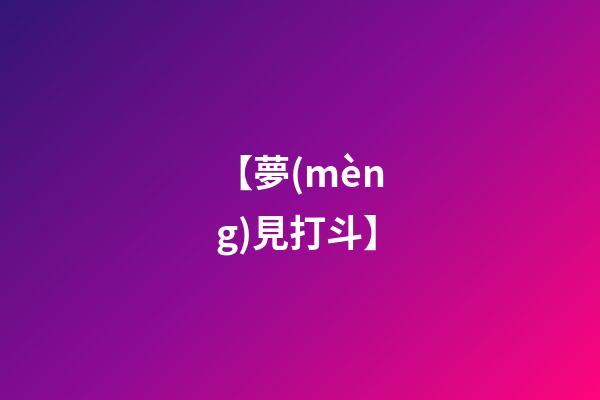 【夢(mèng)見打斗】