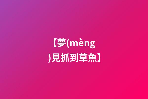 【夢(mèng)見抓到草魚】