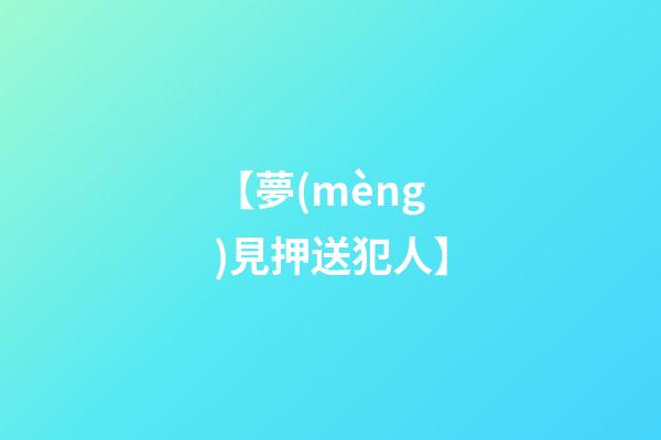 【夢(mèng)見押送犯人】