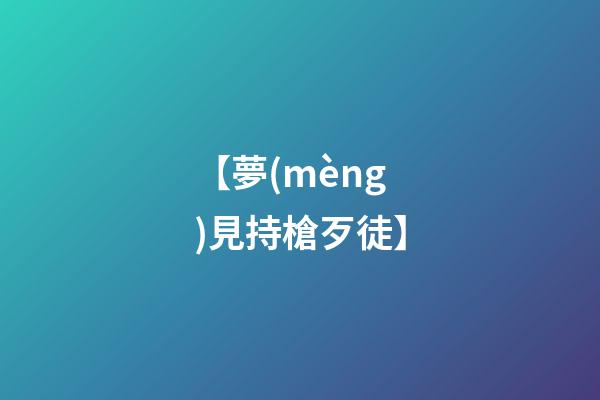【夢(mèng)見持槍歹徒】