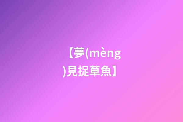 【夢(mèng)見捉草魚】