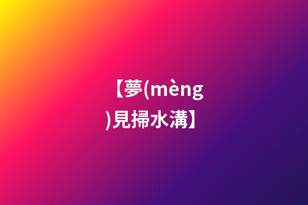 【夢(mèng)見掃水溝】