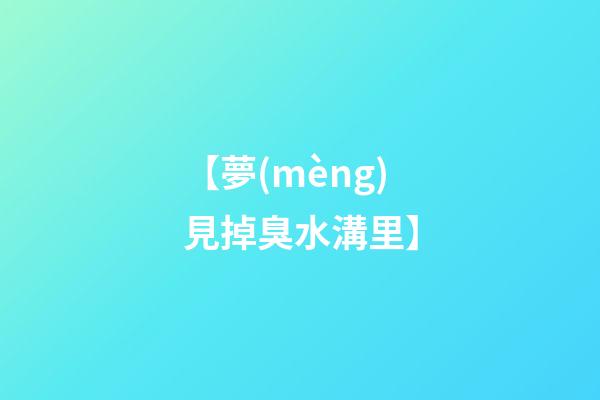 【夢(mèng)見掉臭水溝里】