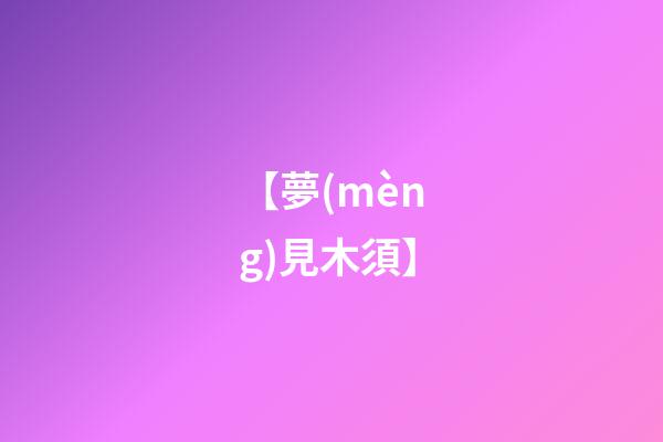 【夢(mèng)見木須】