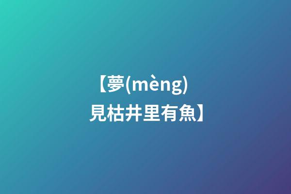 【夢(mèng)見枯井里有魚】