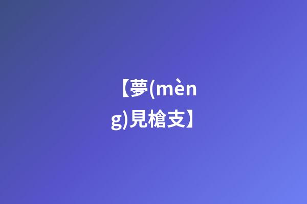 【夢(mèng)見槍支】