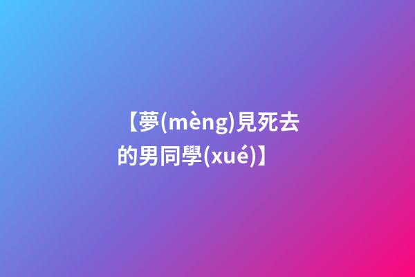【夢(mèng)見死去的男同學(xué)】