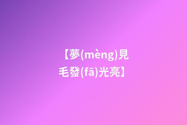 【夢(mèng)見毛發(fā)光亮】