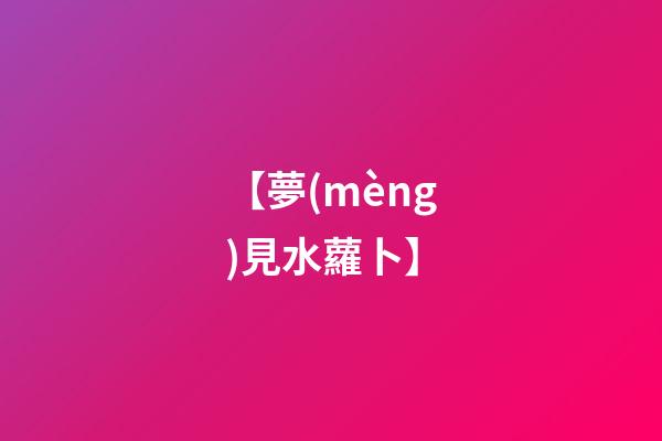 【夢(mèng)見水蘿卜】