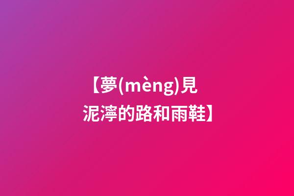 【夢(mèng)見泥濘的路和雨鞋】