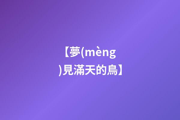 【夢(mèng)見滿天的鳥】