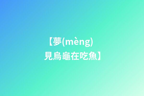【夢(mèng)見烏龜在吃魚】