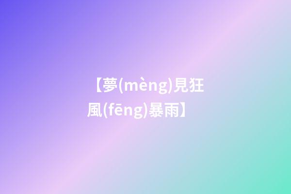 【夢(mèng)見狂風(fēng)暴雨】