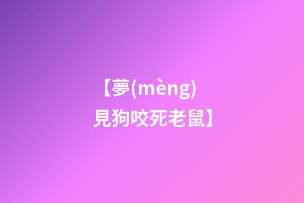 【夢(mèng)見狗咬死老鼠】