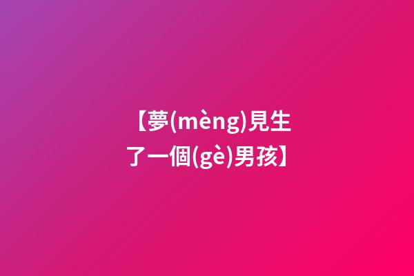 【夢(mèng)見生了一個(gè)男孩】