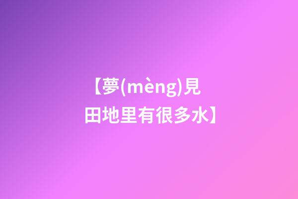 【夢(mèng)見田地里有很多水】