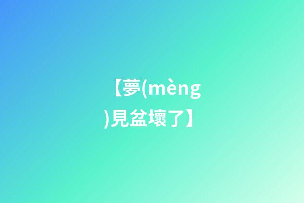 【夢(mèng)見盆壞了】