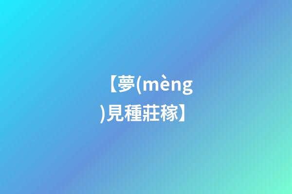 【夢(mèng)見種莊稼】