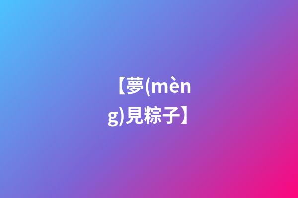 【夢(mèng)見粽子】