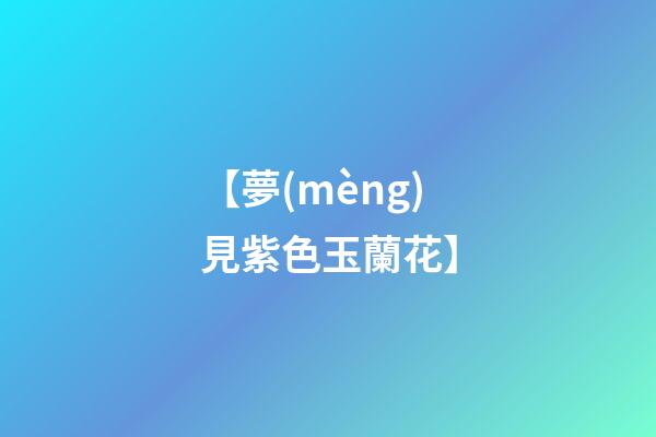 【夢(mèng)見紫色玉蘭花】