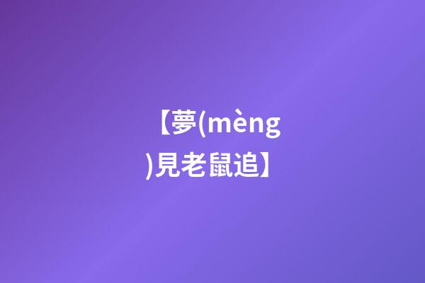 【夢(mèng)見老鼠追】