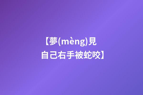 【夢(mèng)見自己右手被蛇咬】