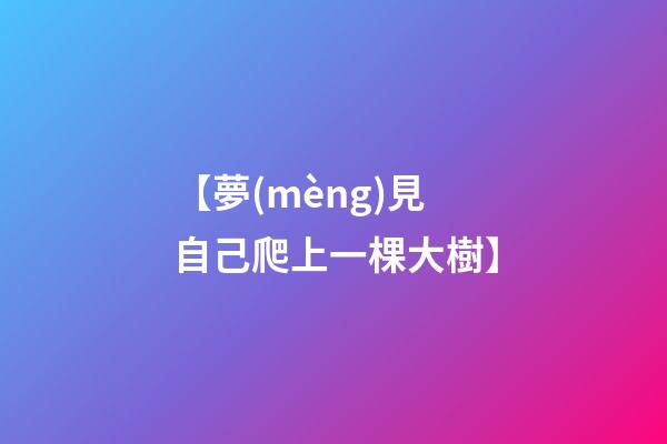 【夢(mèng)見自己爬上一棵大樹】