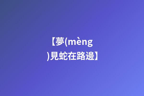 【夢(mèng)見蛇在路邊】