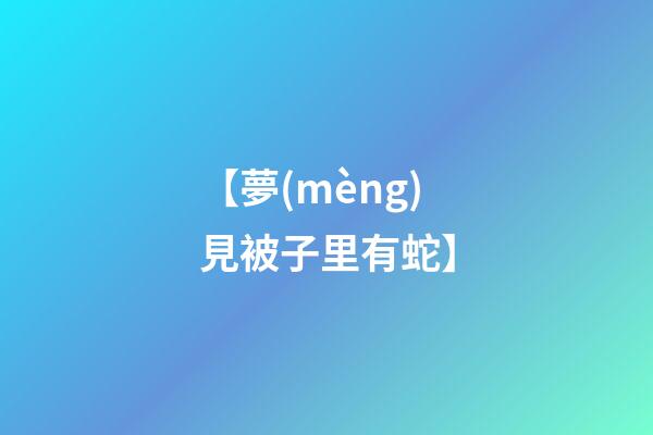 【夢(mèng)見被子里有蛇】